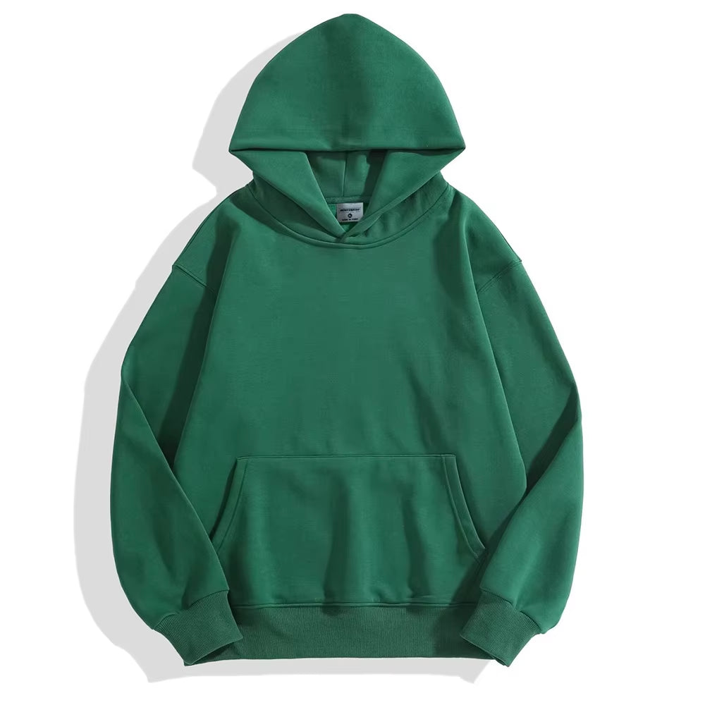 16.9Oz 480Gsm Heavy Weight Cotton plus Velvet Hooded Sweater Men Thickened Tight Polar Fleece Pullover Hoodie Women Sweatshirt