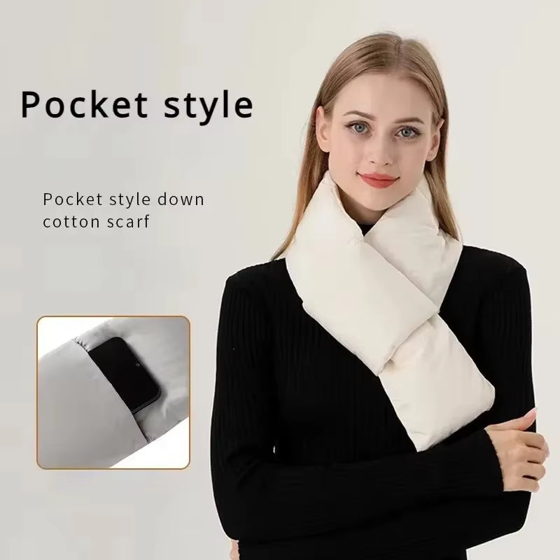 Winter Warm Cloud Silk Cotton Scarf Fashion Women'S High-Level Sense of One Hundred plus Fluffy Windproof Neck Protection Scarf